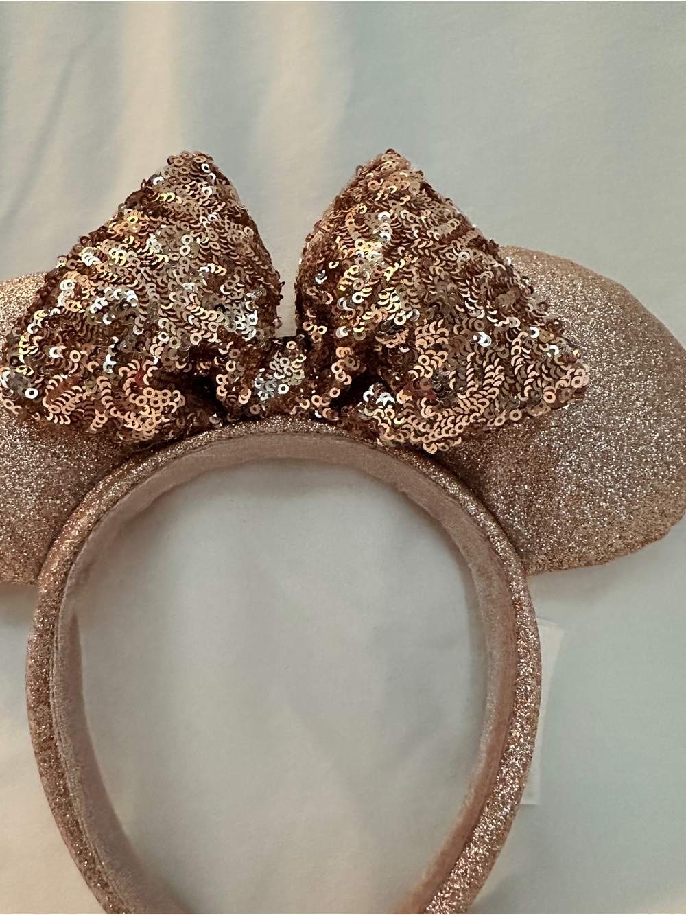 Disney Rose Gold Sequin Minnie Ears Headband - Picture 2 of 3